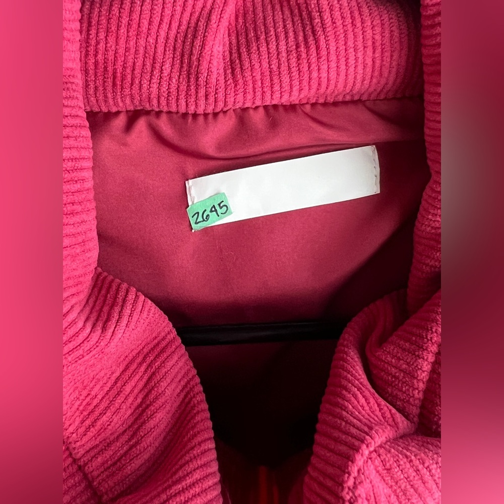 💚 2646. Pink Corduroy Puffer Vest - Picture 7 of 12